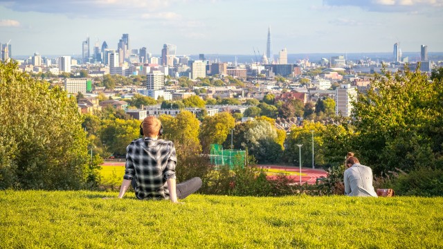 City skyline from Parliament Hill in Hampstead Heath.