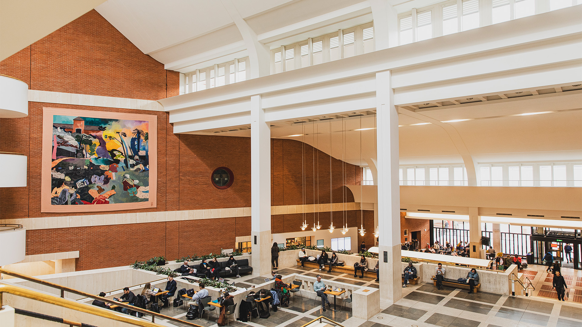 A look inside The British Library. Image courtesy of Sam Walton/The British Library. The light-filled entrance foyer at The British Library