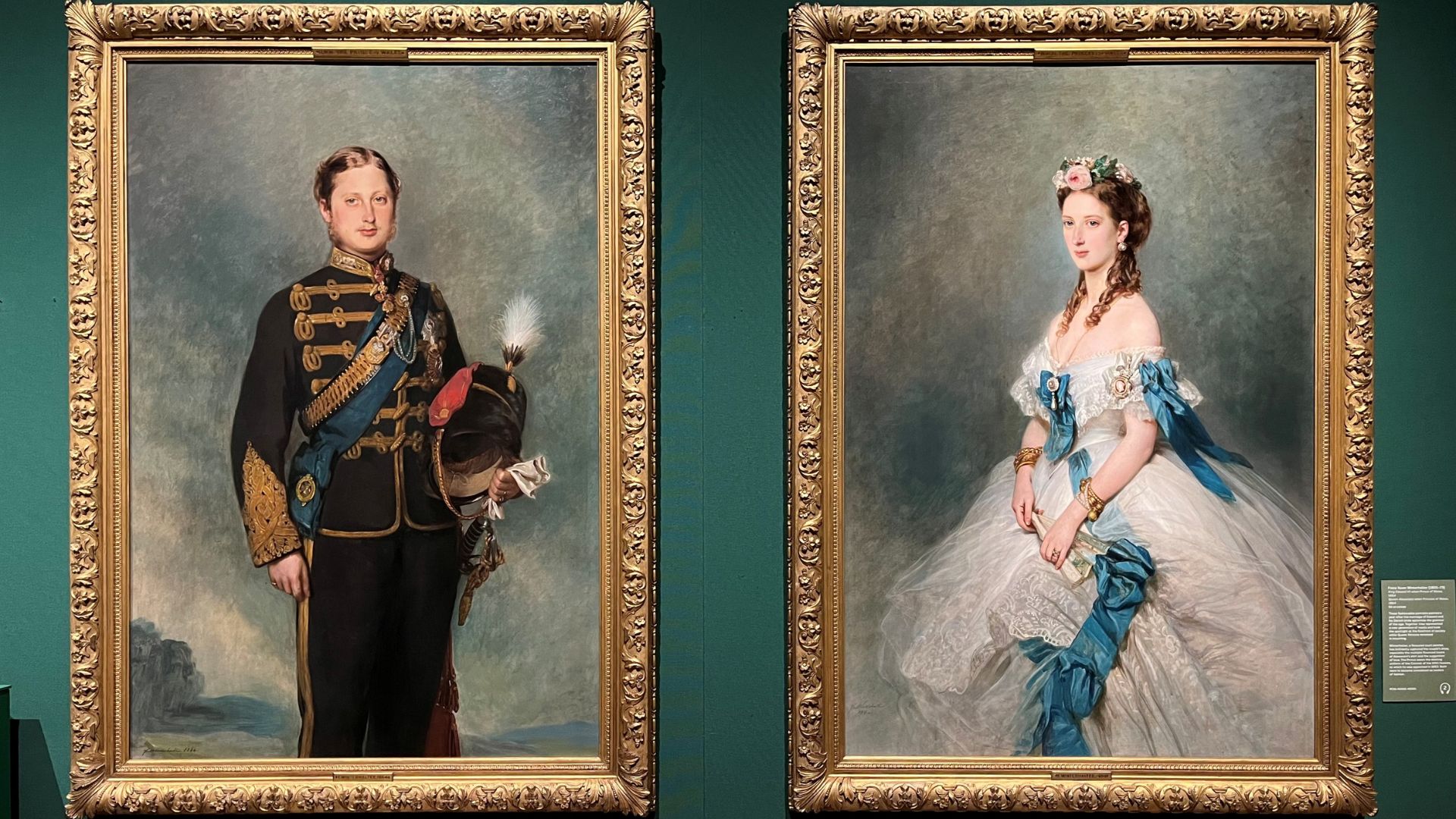 Explore the lavish lives and tastes of King Edward VII and Queen Alexandra. © Visit London/Charlotte Pritchard. Paintings of King Edward VII and Queen Alexandra side by side.