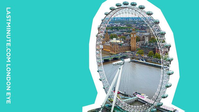 Ride the London Eye with the Merlin London Attractions Pass. Image courtesy of Big City Saver. A graphic showing the London Eye, with the wording