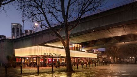 The riverfront entrance of BFI Southbank London. Credit: Luke Hayes. Image courtesy of BFI.