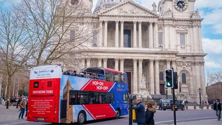 Tick of London’s top attractions on an open-top bus tour with a live guide. Image courtesy of Golden Tours.