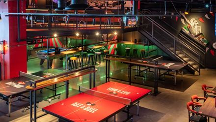 Check out Bat and Ball's fun activities including ping pong, interactive darts, pool, karaoke and more. © Golden Tours/John Knight