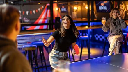 Get competitive with a range of games at Bat and Ball activity bar, including ping-pong on a championship-sized table. © Golden Tours/John Knight
