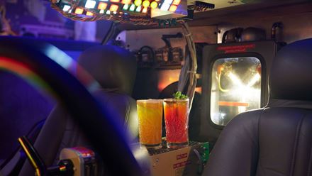 Sip on themed fruit teas at the Back to the Future afternoon tea at the Cumberland Hotel. Image courtesy of W Communications.