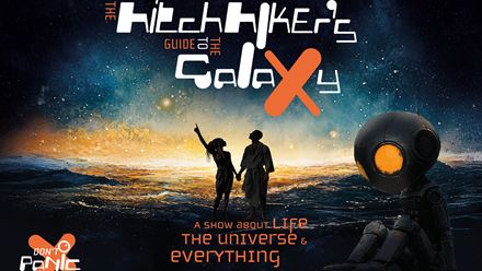 Dive back into one of Britain's greatest sci-fi universes with the latest immersive experience, The Hitchhiker's Guide to the Galaxy, at Riverside Studios this autumn. Image courtesy of The Multiple Agency.
