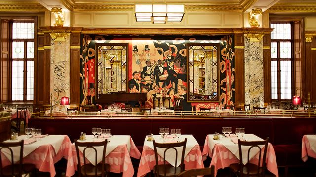Dining tables at Brasserie Zedel