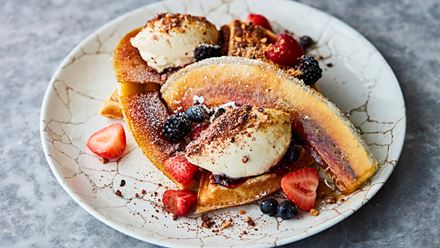 The Full Elvis at Duck & Waffle restaurant. Credit: Steven Joyce. Image courtesy of Duck & Waffle.