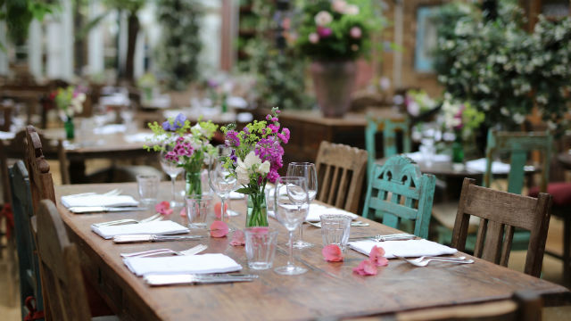 Table at Petersham Nurseries