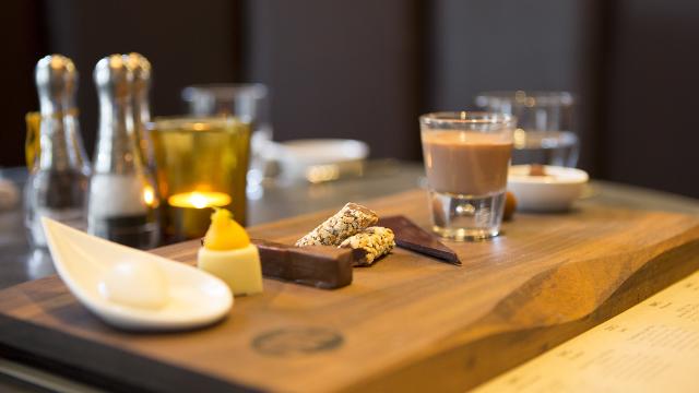 A platter with different chocolate snacks.