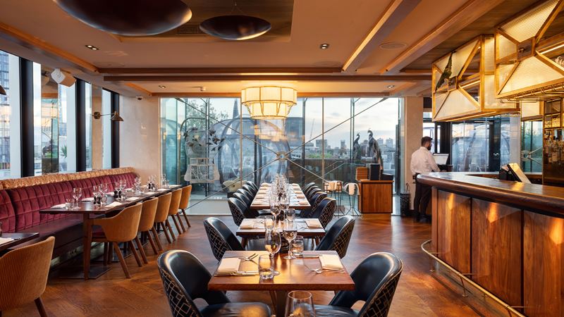The Aviary London rooftop bar. Credit: Montcalm Collection. Image courtesy of Montcalm Collection. The Aviary London rooftop bar.