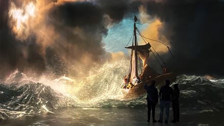 The Storm on the Sea of Galilee by Rembrandt at FRAMELESS, the new London immersive art gallery. Image courtesy of FRAMELESS.