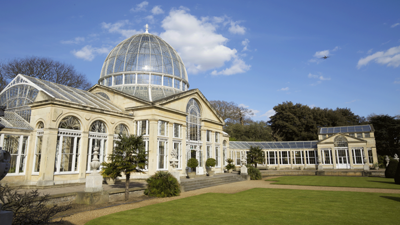 Discover Syon House and Park on the bank of the river Thames in Chiswick. Credit: Shutterstock. Image courtesy of Shutterstock. Syon House on a bright sunny day with lawn and trees outside