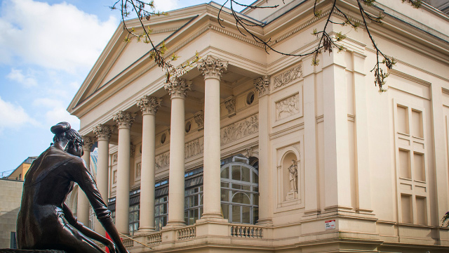 The Royal Opera House building in Covent Garden, London.
