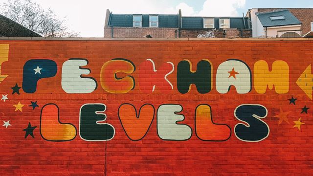 Peckham Levels written on red brick wall