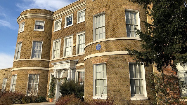 Exterior of the William Morris Gallery on a sunny day in Walthamstow