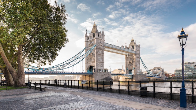 Visit Tower Bridge and its inner workings. Credit: Antoine Buchet. Image courtesy of visitlondon.com. Tower Bridge in London on a sunny day.