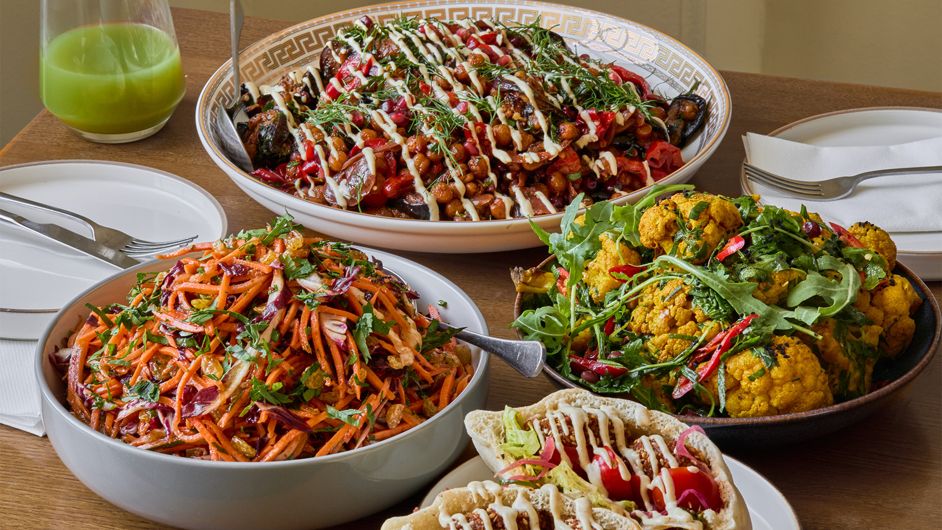 East Mediterranean plates at Aram, Somerset House. Image Courtesy of Somerset House/Harriet Langford. East Mediterranean plates at Aram