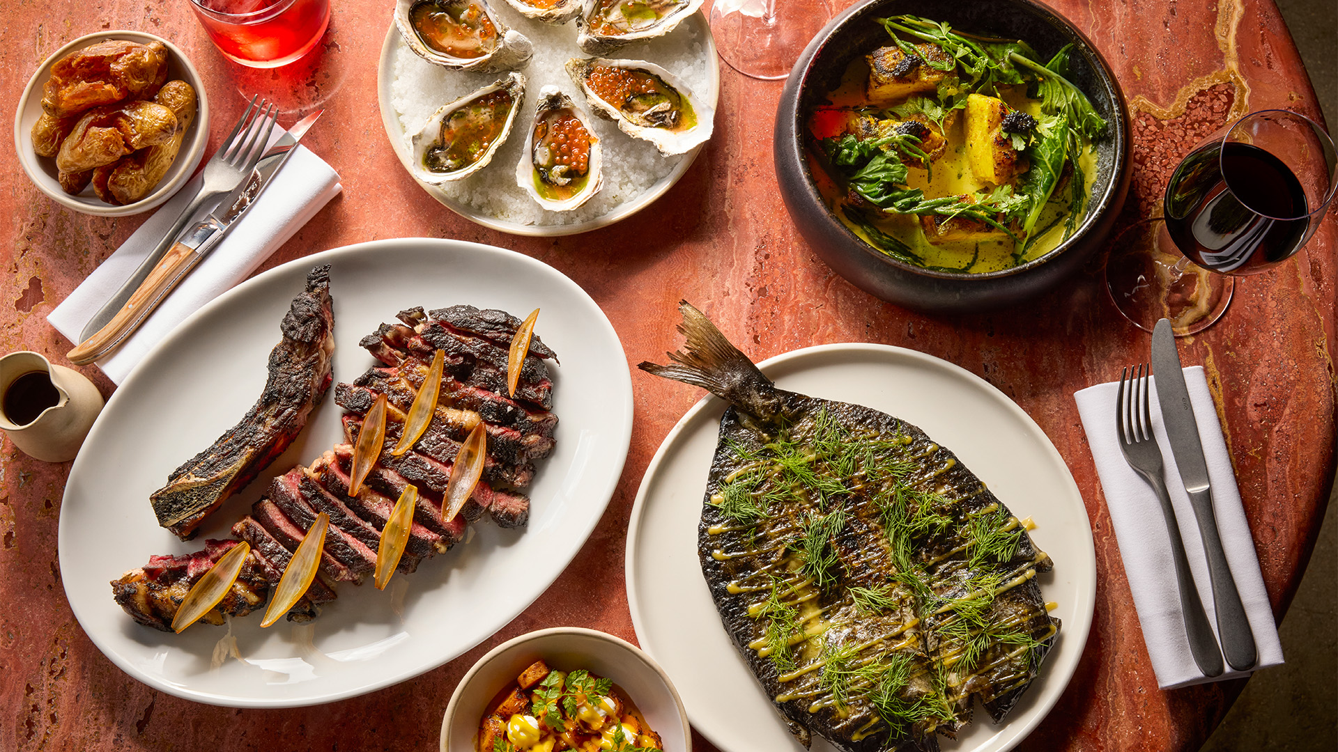 A platter of food at Kudu, Marylebone. Image courtesy of Patricia Niven. A spread of small plates at Kudu in Marylebone