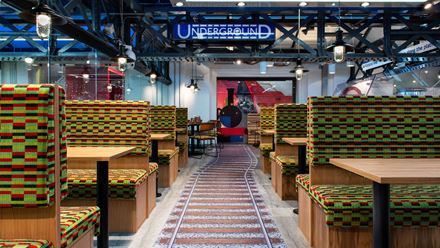 Enjoy a range of hot meals and tasty snacks at London Transport Museum's Canteen. Image courtesy of London Transport Museum.