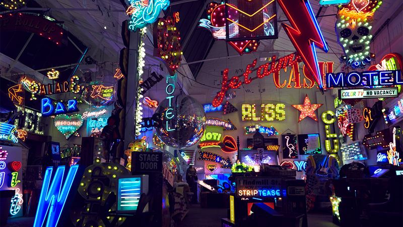 God's Own Junkyard. Credit: Phil Dunlop. Image courtesy of God's Own Junkyard. A collection of neon signs and memorabilia at God's Own Junkyard.