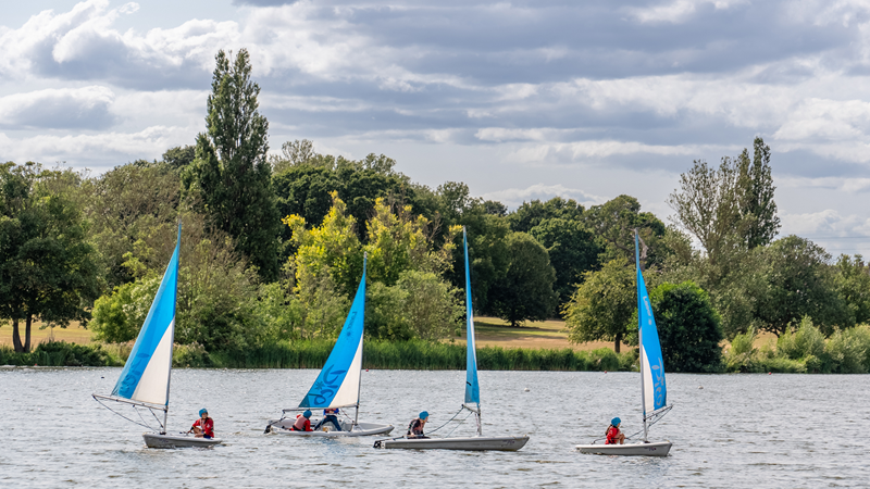 Admire the boats on the lake at Danson Park. Credit: Peter Cohen. Image courtesy of London & Partners. Four boats on the lake at Danson Park