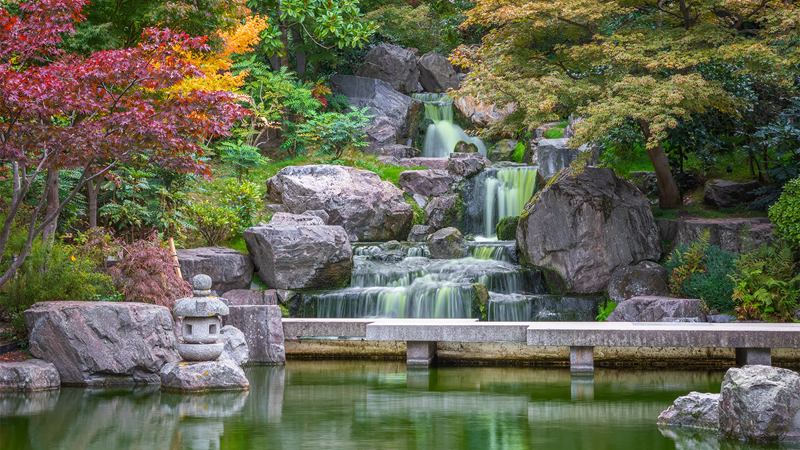 Pause in the breathtaking Kyoto Garden in Holland Park. Credit: Shutterstock. Image courtesy of Shutterstock. The waterfall in Kyoto Garden