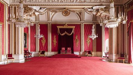 Throne Room at Buckingham Palace. Image courtesy of Royal Collection Trust / © His Majesty King Charles III 2023.