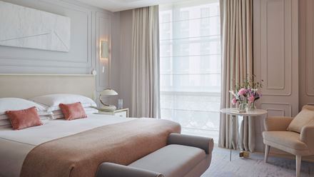 A superior room. Credit: Nick Rochowski Photography. Image courtesy of One Aldwych.