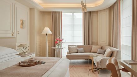 A deluxe room. Credit: Nick Rochowski Photography. Image courtesy of One Aldwych.