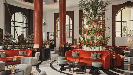 The lobby bar. Credit: Nick Rochowski Photography. Image courtesy of One Aldwych.