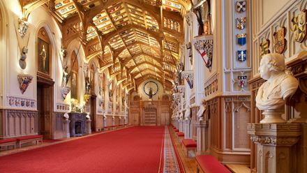 St George's Hall at Windsor Castle. Royal Collection Trust / © His Majesty King Charles III 2023. Photo Credit: Peter Smith.