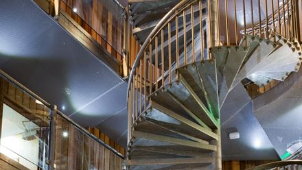 A staircase at Z Hotel Soho. Image courtesy of FINN Partners.