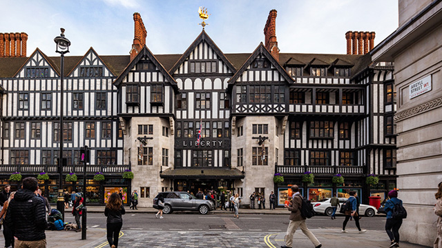 Liberty London. Image courtesy of visitlondon.com/Jon Reid. Liberty London storefront.