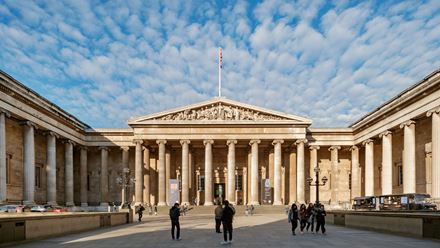 Take in the exceptional architecture of the British Museum, a building hosting a variety of art collections. Credit: Jon Reid. Image courtesy of Visit London.