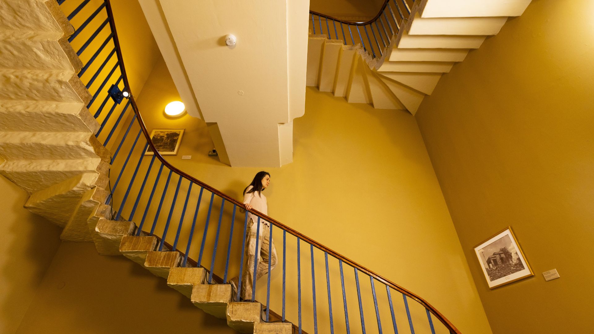 Salt Cosmologies by HylozoicDesires, Salt Stair at Somerset House. Image courtesy of Somerset House. Salt stair at Somerset House with artwork from Salt Cosmologies down staircase.