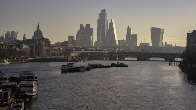 See some of London's most iconic landmarks on a boat trip on the Thames with City Cruises. Credit: Antoine Buchet. Image courtesy of visitlondon.com. City of London skyline seen from the river Thames.