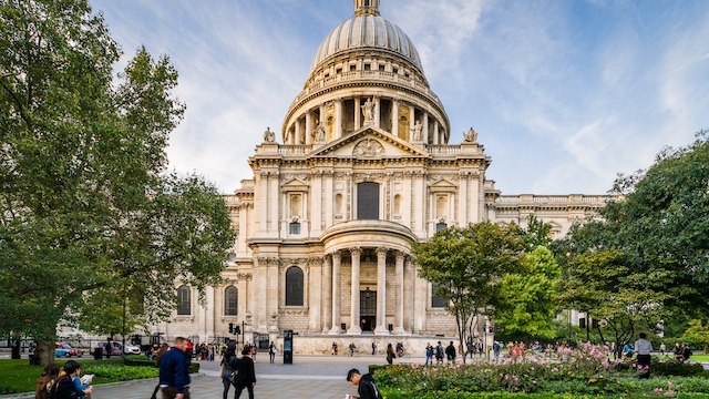 Sign up for a touch tour of sculptures and carvings at St Paul's Cathedral. Credit: Jon Reid. Image courtesy of visitlondon.com St Paul's Cathedral in London on a sunny day.