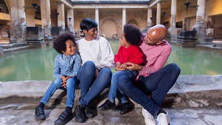 Take the family to explore The Roman Baths. Image courtesy of the Roman Baths. Image Credit: Anna Barclay. 