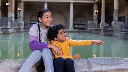 Be fascinated by the ancient history at the Roman Baths on a day trip from London. Image courtesy of the Roman Baths. Image Credit: Anna Barclay. 