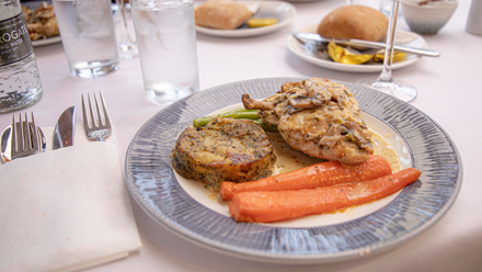 Indulge with a delicious lunch aboard a river cruise on the Thames. Image courtesy of City Cruises.