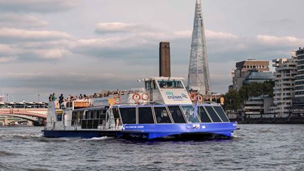 Explore London from the top deck of one of London City Cruises sightseeing tour and spot London's best spots. ©City Cruises- photo credit: Christopher Ison