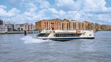 Travel by boat along London's waterways and take in the views on a City Cruises sightseeing cruise. ©London & Partners/Michael Barrow