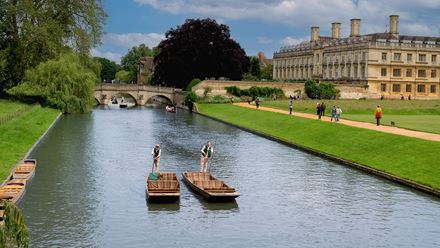 Experience one of Cambridge's great traditions and take a punting trip around the back courtyards of many prestigious colleges. Image courtesy of Carole Rocton.