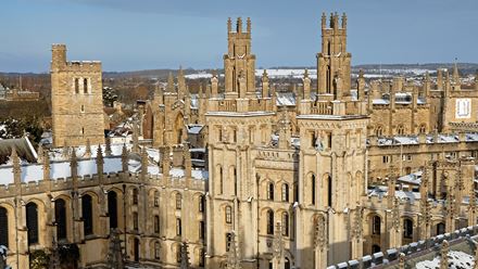 All Souls College in Oxford in the winter. Image courtesy of Shutterstock