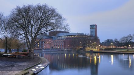 Royal Shakespeare Company Theatre in Stratford upon Avon at winter. Image courtesy of Shutterstock