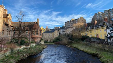 Visit Dean Village in Edinburgh. Image coutesy of Unsplash, credit: Imran Perwez 