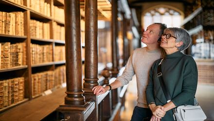 Take a look at the Duke Humfrey's Library at Bodleian Library in Oxford. Image courtesy of Golden Tours