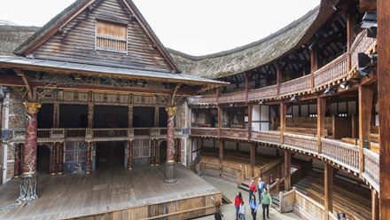 Take a guided tour of the Shakespeare Globe and explore the legendary open-air theatre where many of Shakespeare's plays are still performed today. Image courtesy of the Shakespeare Globe.