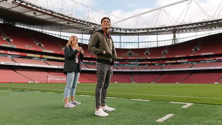 Experience the feeling of match day on a tour of Arsenal Stadium. Image courtesy of Golden Tours.